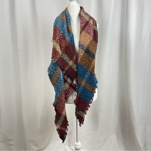 David & Young Plaid Earth Tone Boho Warm Fall Scarf Winter